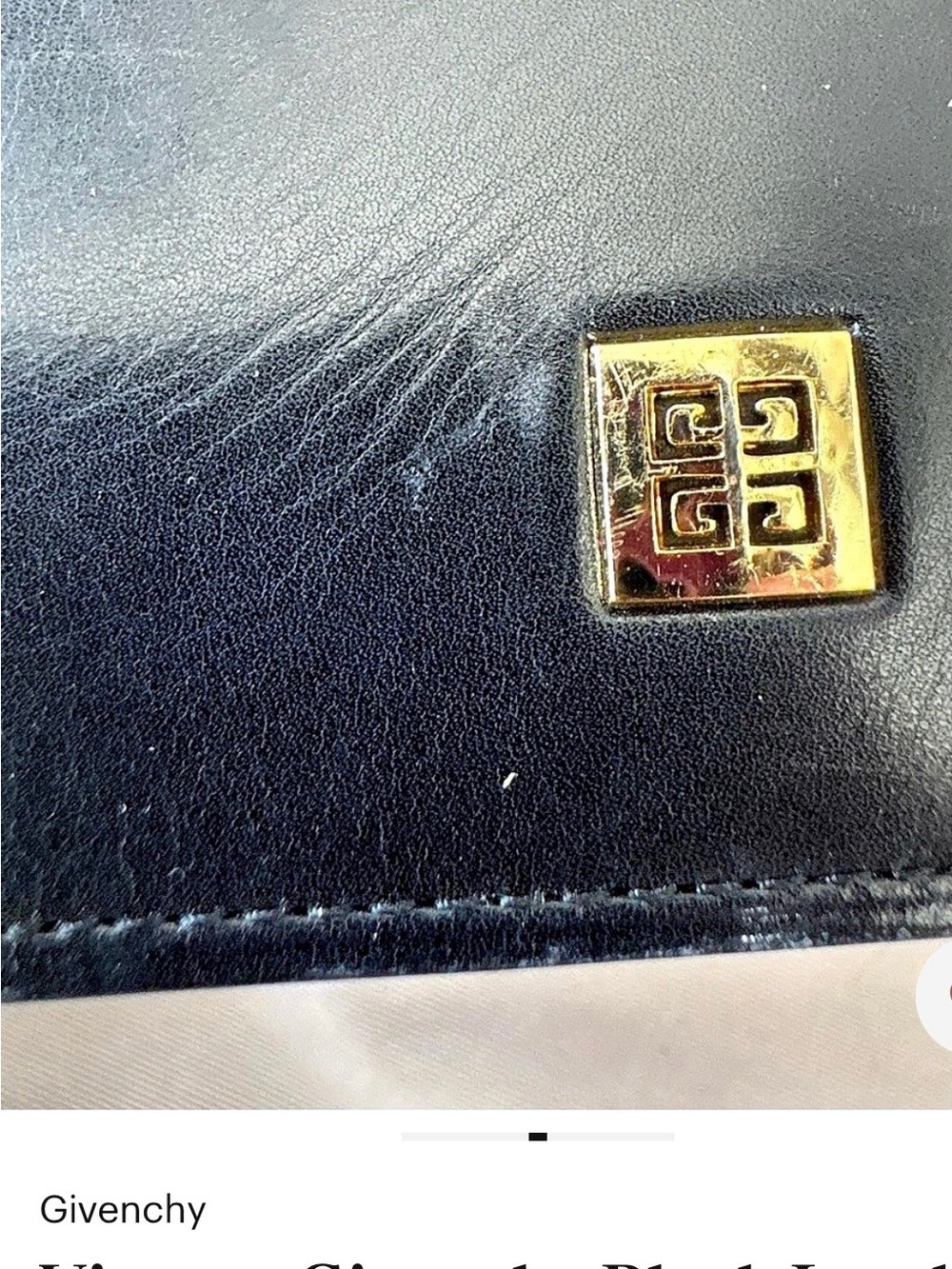 Givenchy Black Leather Men's Wallet /coin holder with Gold Logo #0056